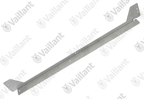 Metallhalterung von Vaillant, geformt mit zwei Befestigungswinkeln und einer langen, flachen Basis.